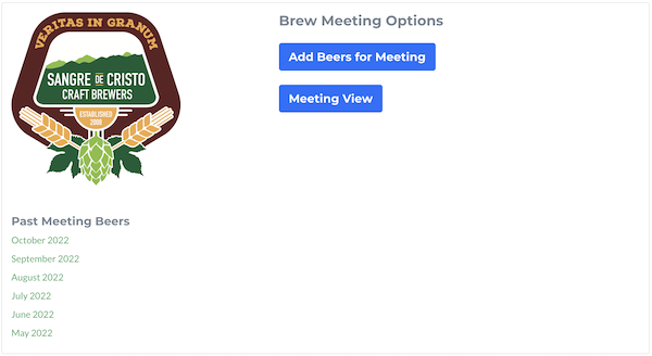 Brew Meeting - Landing page